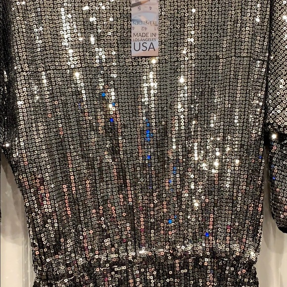 Silver sequined party dress NWT! - Picture 5 of 7